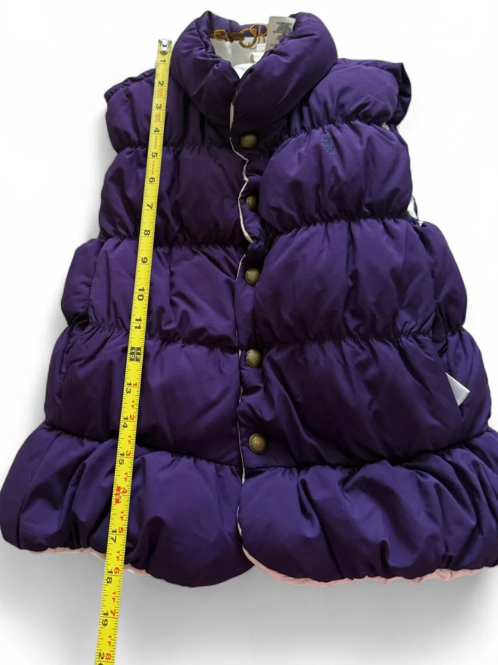Ralph Lauren Girls Puffy Purple Quilted Vest - Sleeveless Winter Layer